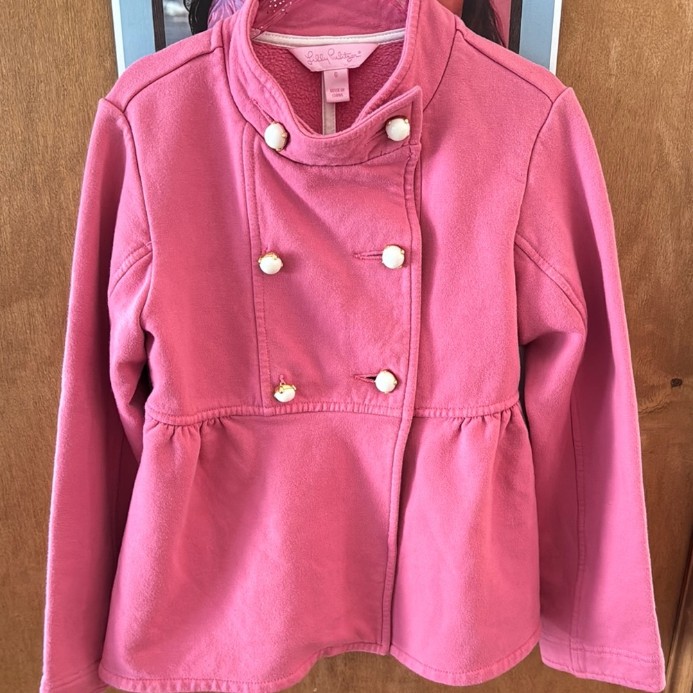 Lilly Pulitzer Pink Double-Breasted Kids Jacket